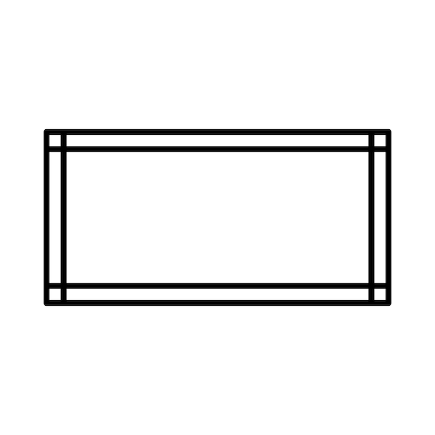 rectangle frame shape icon decorative vintage border doodle element for simple banner design