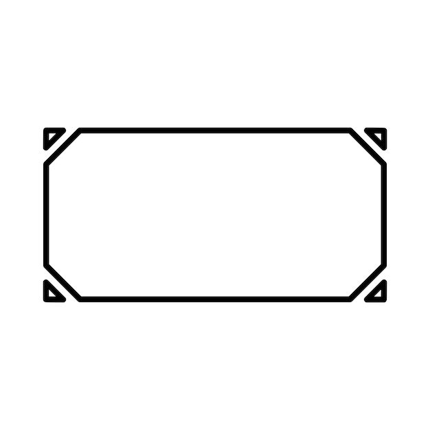 rectangle frame shape icon decorative vintage border doodle element for simple banner design