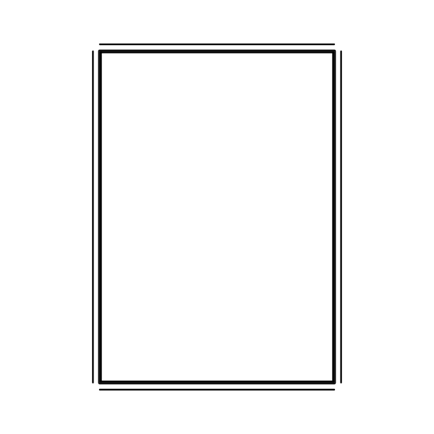 rectangle frame shape icon decorative vintage border doodle element for simple banner design