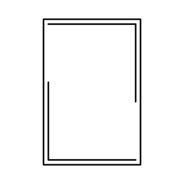 rectangle frame shape icon vertical decorative vintage border doodle element for simple banner