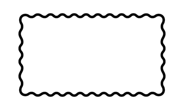 Rectangle frame with wavy edges Rectangular shape with curvy borders