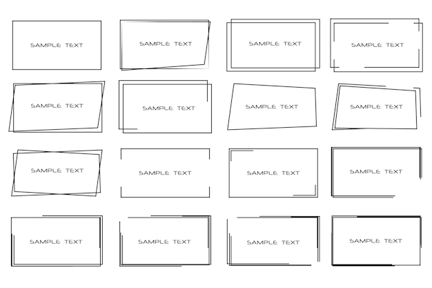 Rectangular black frames for your text Backgrounds for tags labels cards
