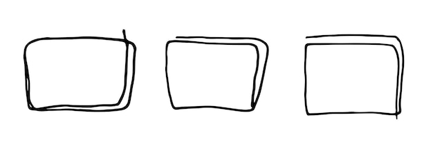 Rectangular doodle frame Selection for text A set of frames
