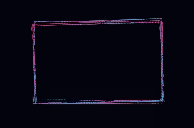 rectangular frame with the effect of neon threads vector design element