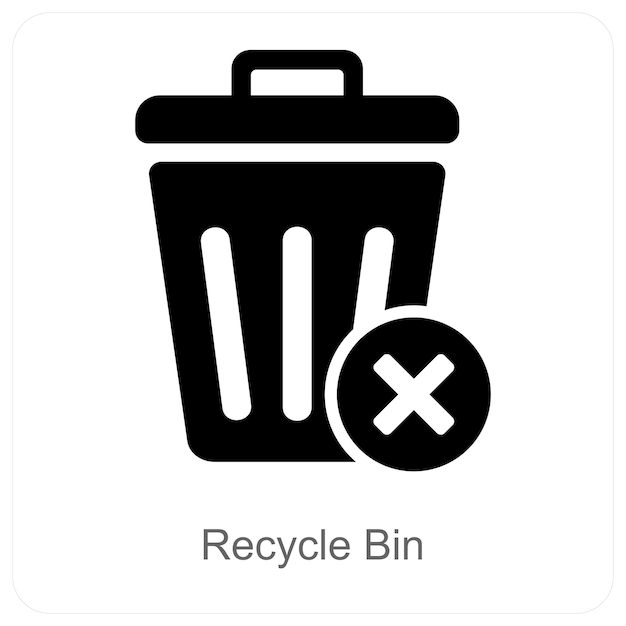 Recycle Bin and trash icon concept