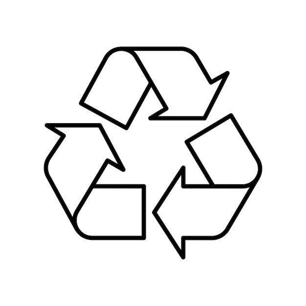 Recycle symbol black outline on white background Vector