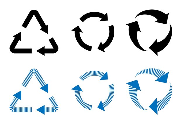 Recycling vector illustration icon set Recycle symbol