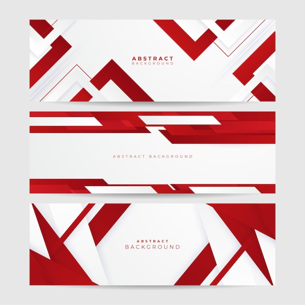 red abstract wide banner background vector modern corporate concept