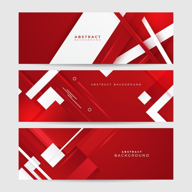 red abstract wide banner background vector modern corporate concept