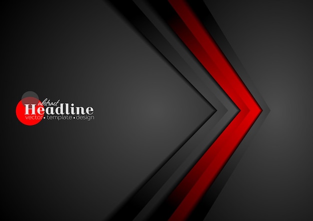 Red and black contrast tech arrows background