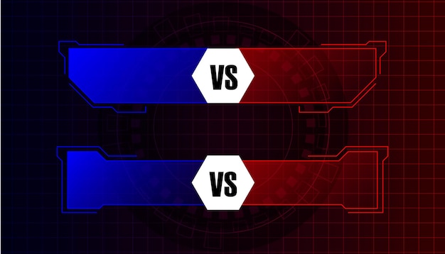red and blue hud callout boxes vs display information layout digital info frame element for text
