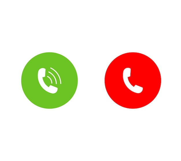 red and green yes no calling buttons icon