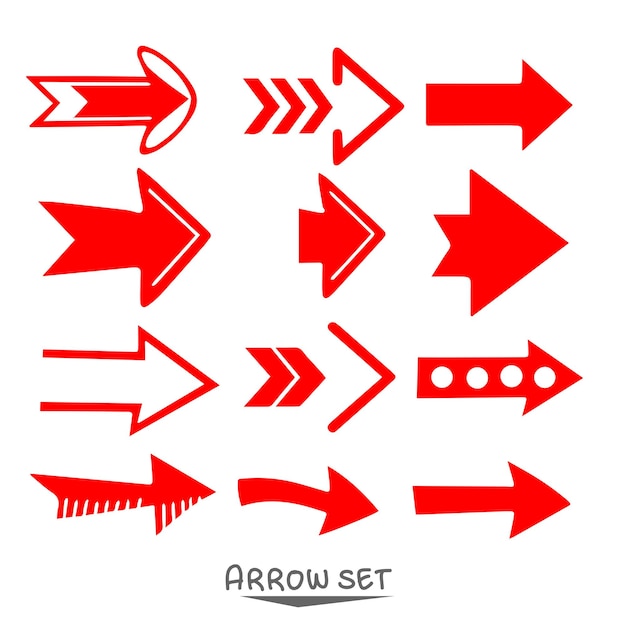 Red Arrow Set Vector