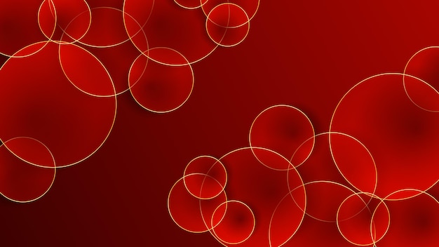 Red background design With luxurious effect elements circle gold background vector design modern