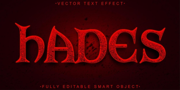 Red Black Dark Hades Vector Fully Editable Smart Object Text Effect