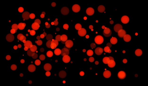 Red bokeh background with soft glowing circles on dark backdrop Gentle light blur effect for abstract futuristic or festive vector designs and overlays