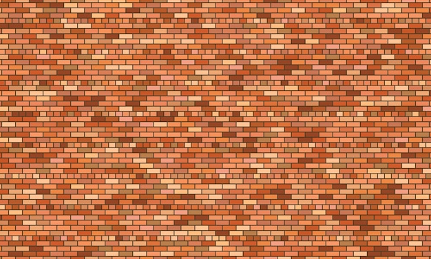Red brick wall background. Vector illustration