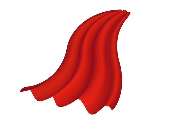 Red cape on white background superhero satin cloak vector illustration