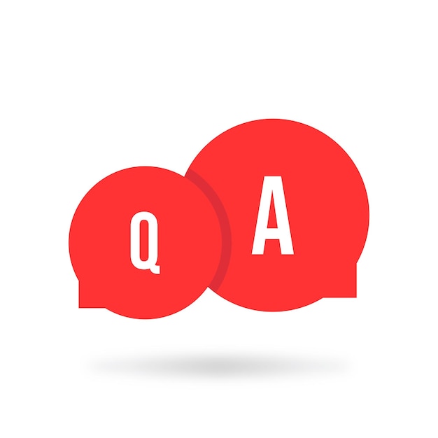 red cartoon bubble like question answer concept of abstract online conversation for help or fast