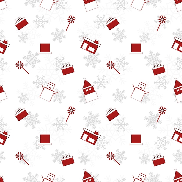 red christmas object silhouette vector repeat pattern created on white background sharp edged christmas object repeat pattern