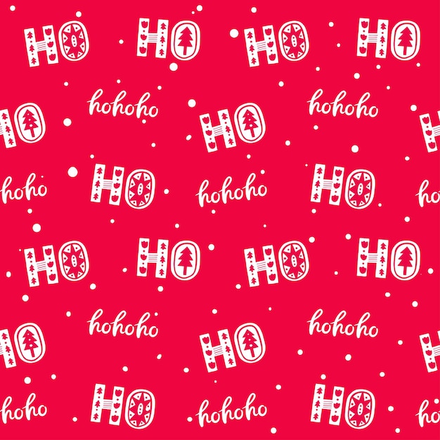 red christmas pattern vector seamless pattern hohoho