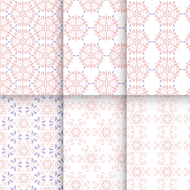 Red color Beautiful patterns set
