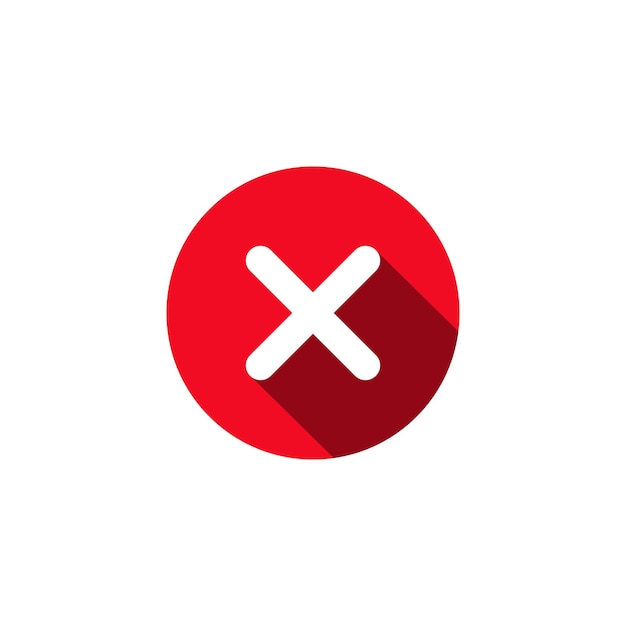 red cross button with long shadow