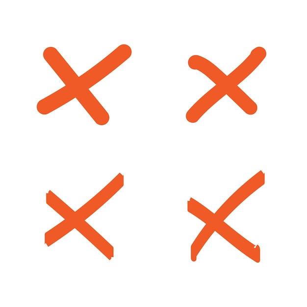 Red cross mark icon set vector illustration on white background