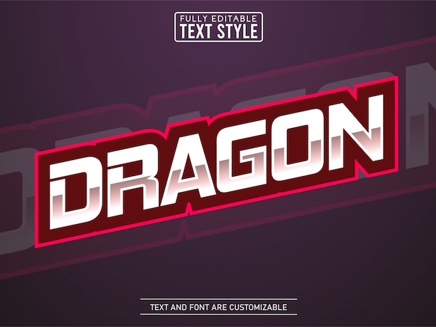 red dragon cool modern esport logo text effect