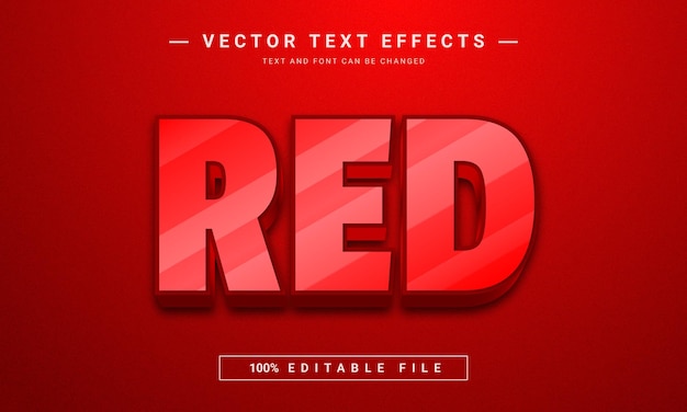 Red Editable text effect