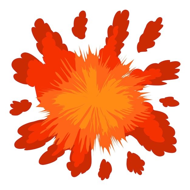 Red explosion icon Cartoon illustration of red explosion vector icon for web design
