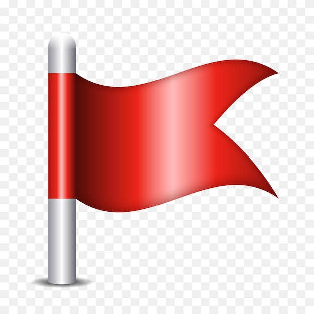 Red flag 3d map pin Vector clipart isolated on white background