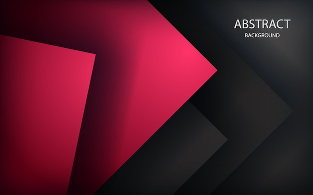 Red geometric triangle vector background overlap layer on black space background design