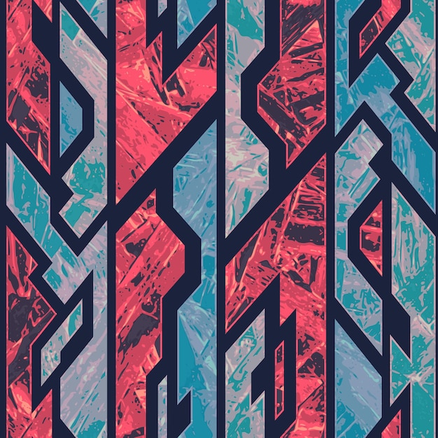 Red glass geometric seamless pattern