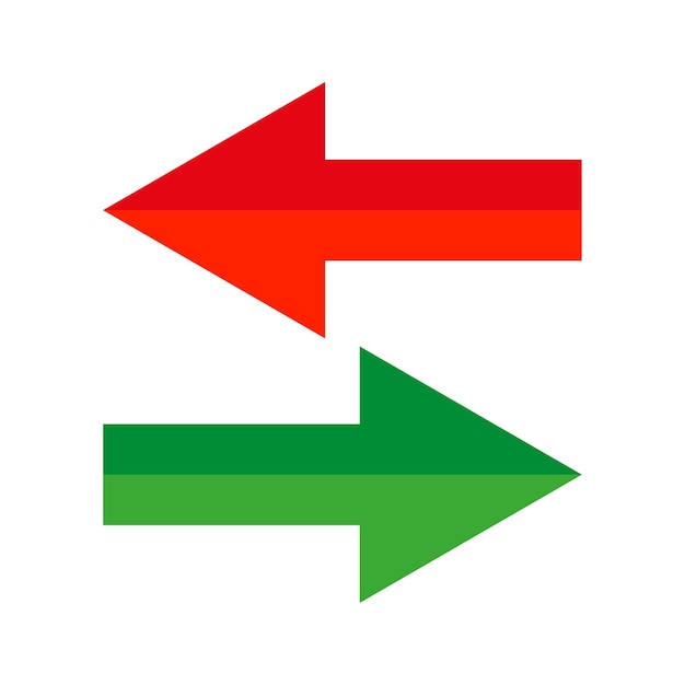 red green arrows Vector illustration EPS 10 Stock image