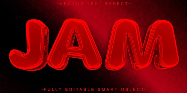 Red Jam Vector Fully Editable Smart Object Text Effect