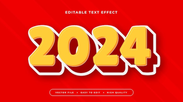 red orange and white 2024 3d editable text effect font style