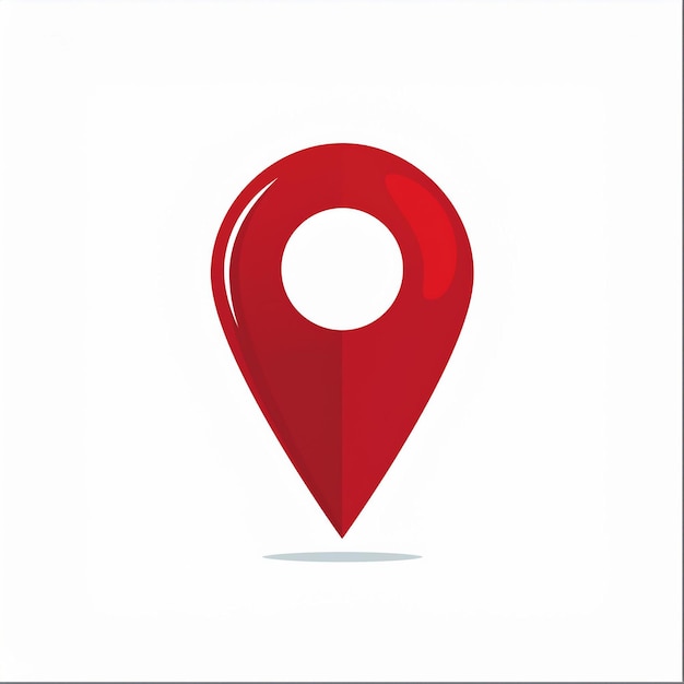 red pin with a white dot on it