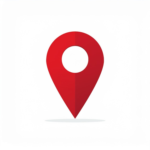 red pin with a white dot on it