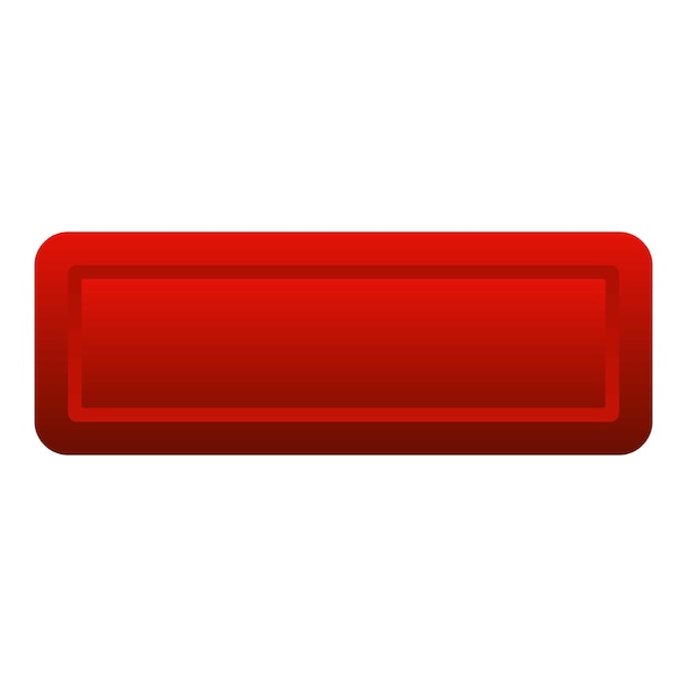 Red rectangle button icon Flat illustration of red rectangle button vector icon for web