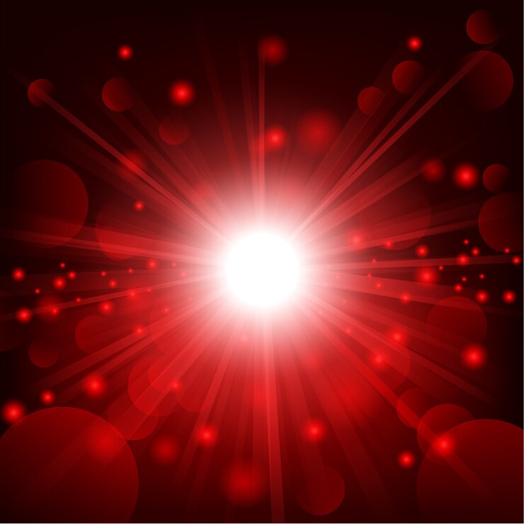 Vector red shine with lens flare background