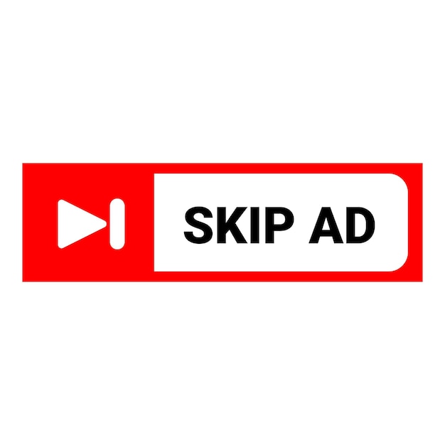Red skip ad button with arrow showing online choice