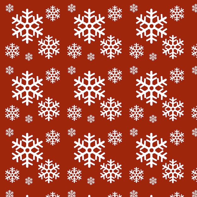 Red Snowflakes Seamless Christmas Print Pattern