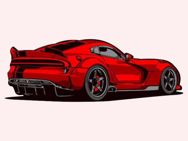 red sport car vector design illustrator