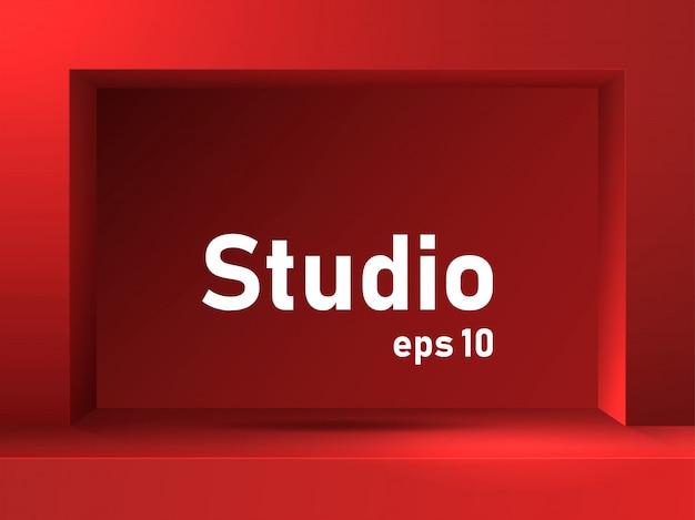 Red studio table.