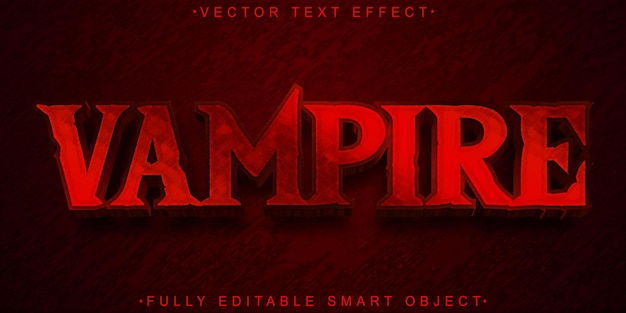 red vampire horror vector fully editable smart object text effect