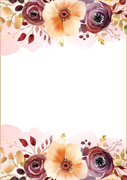 Red white and orange modern background invitation template with floral and flower