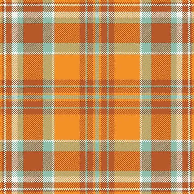Reel tartan texture background october check plaid seamless Service textile vector pattern fabric in orange and pastel color