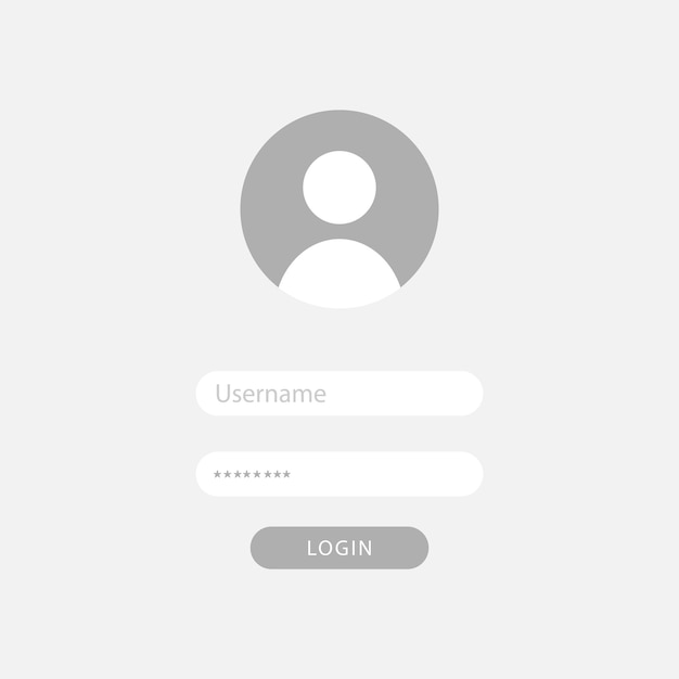 Registration page User icon username password Login page