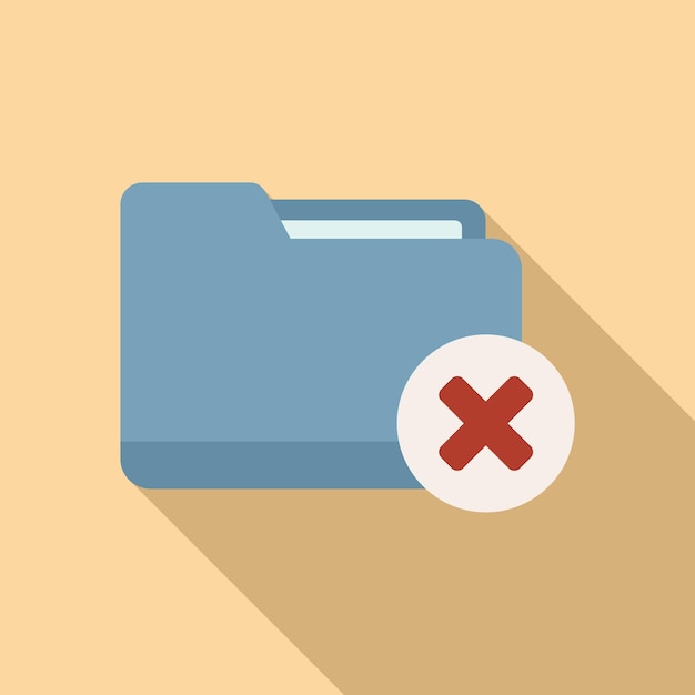 Rejected folder icon flat vector Design web Interface pin